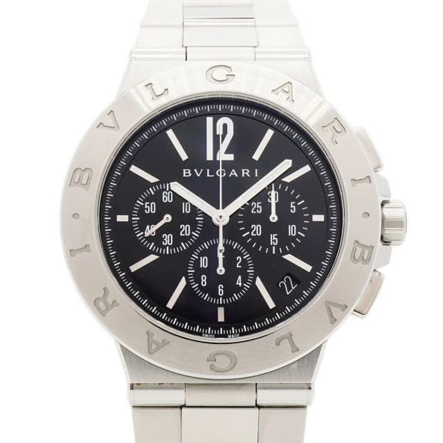 Bvlgari Diagono Velocissimo Chronograph Black Dial Watch in Black from The Reluxe, photo 1 of 1