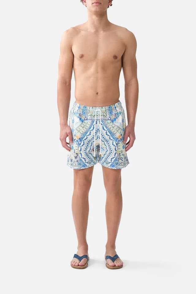 Camilla eBoutique MID LENGTH BOARDSHORT WITH ELASTIC WAIST MY HOMESPUN HEART, image 1 of 1 from CAMILLA
