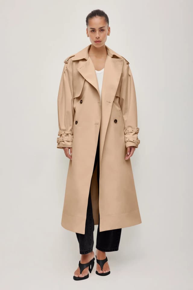 Aje Studio Aston Belted Trench in SANDSTONE, image 1 of 1 from Aje