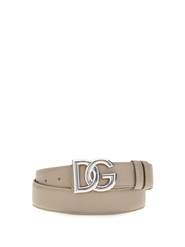 Dolce & Gabbana Dg Logo Calf Leather Belt — Beige Bos Taurus in Beige Calfskin from HEWI, photo 1 of 1