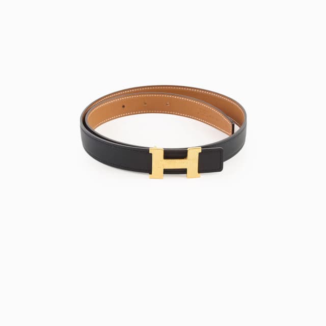 Hermès H Reversible Belt Black Gold Size 75 in Black Epsom leather from The Purse Affair, photo 1 of 1