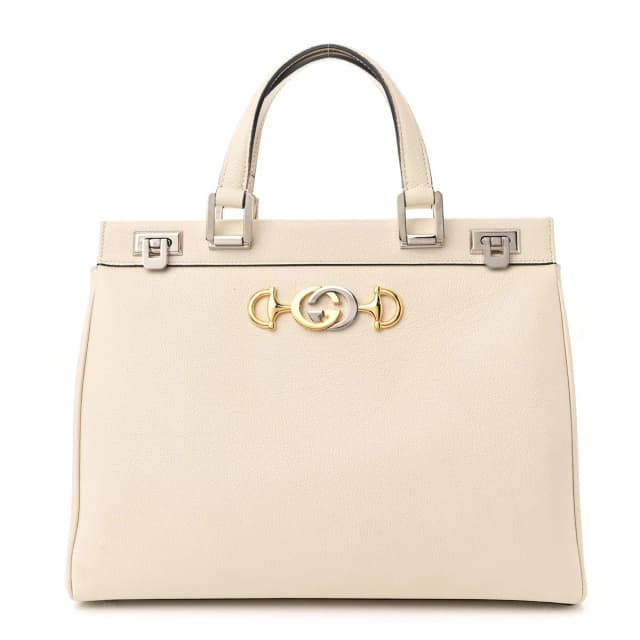 Gucci Zumi Top Handle Calfskin Leather Bag - Mystic White in White Calfskin from H&T, photo 1 of 1