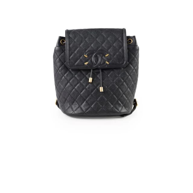 Chanel CC Filigree Quilted Caviar Backpack in Caviar leather from The Purse Affair, photo 1 of 1