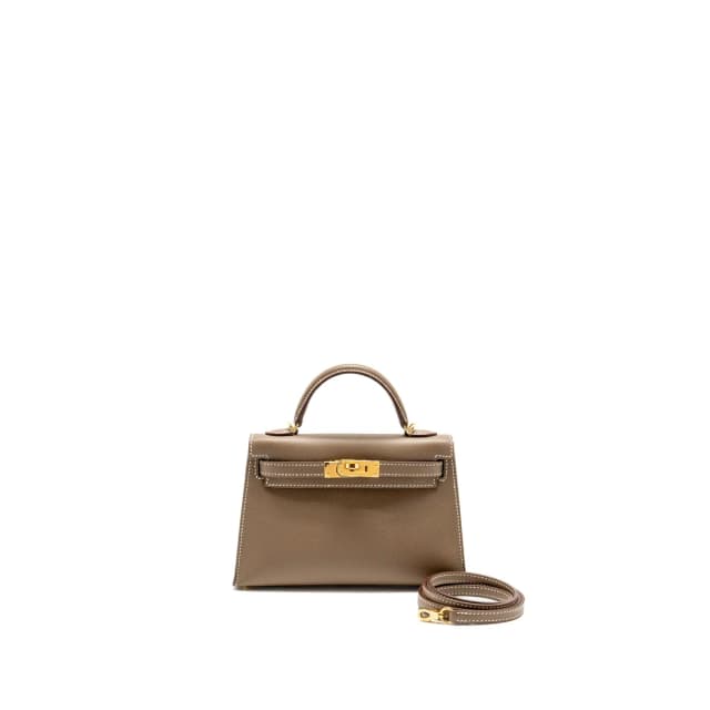Hermès Mini Kelly II Epsom Etoupe GHW Stamp Z in Taupe Epsom leather from EMIER, photo 1 of 1