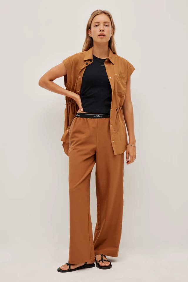 Athletica Sleeveless Shirt in TOFFEE, image 1 of 1 from Aje