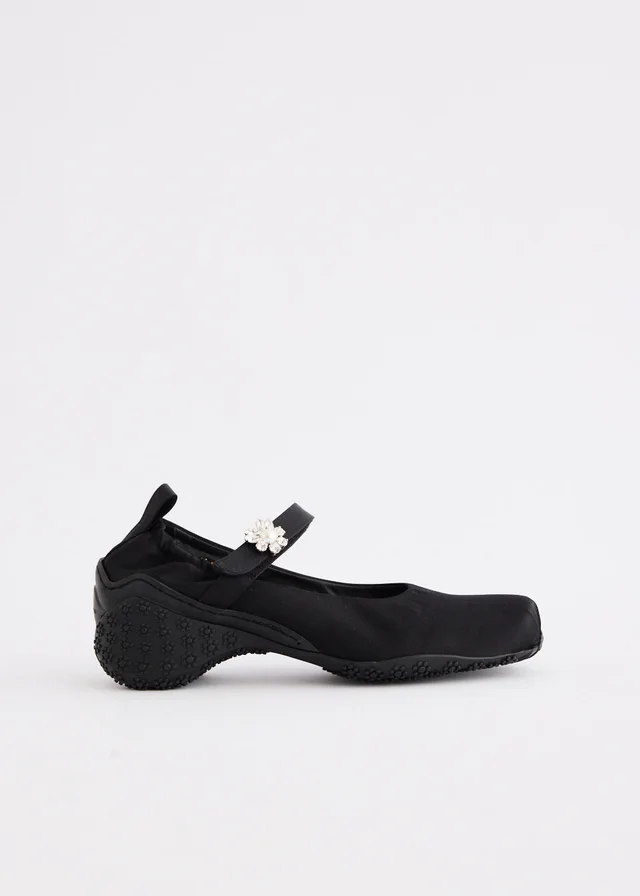 Simone Rocha Ballet Runner With Embellishment in BLACK/PEARL/CLEAR, image 1 of 1 from Incu
