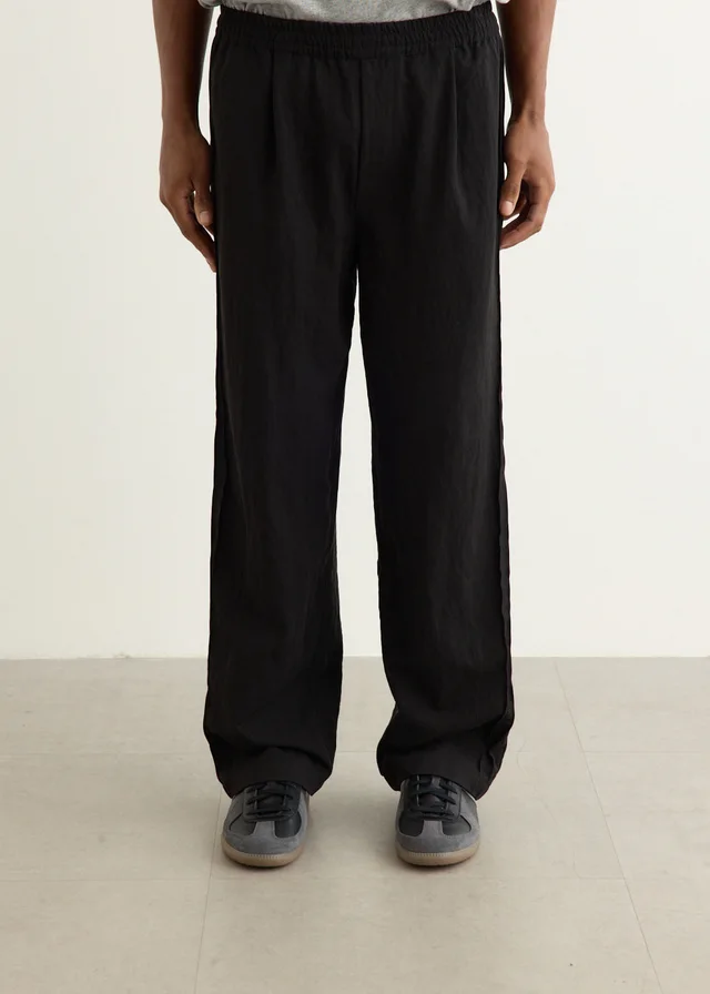 Incu Collection Elasticated Pleated Track Pants in WASHED BLACK, image 1 of 1 from Incu