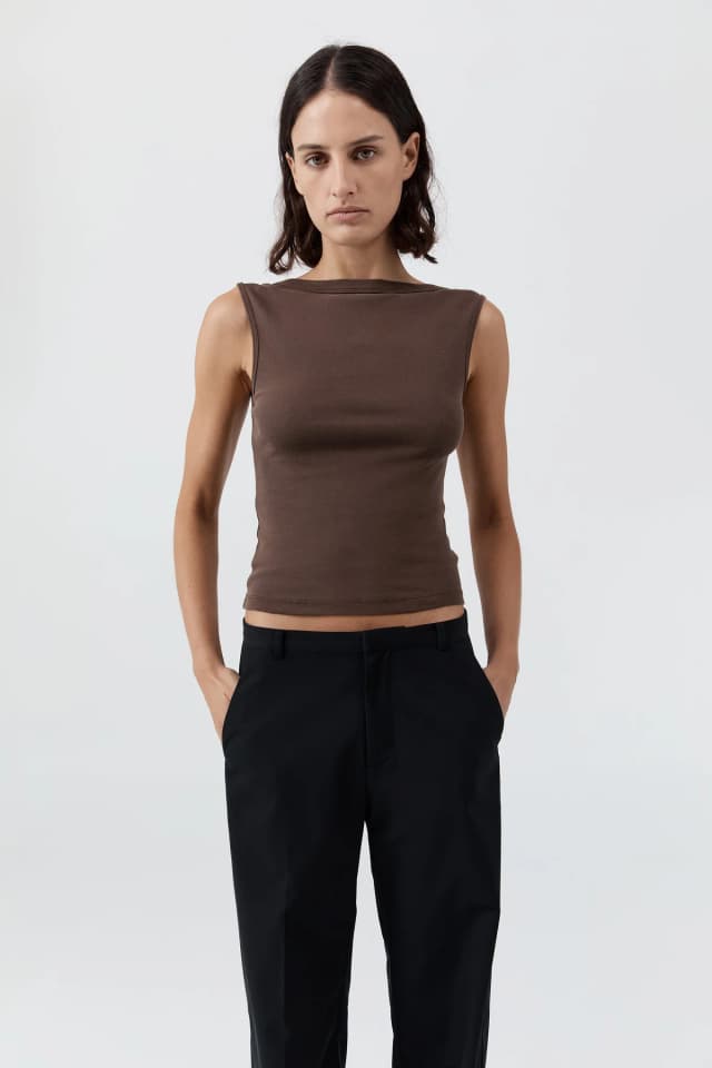 St Agni Organic Cotton Ballerina Top - Fudge, image 1 of 1 from St. Agni