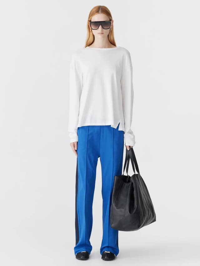 Bassike Twill Stripe Detail Pant, image 1 of 1 from bassike