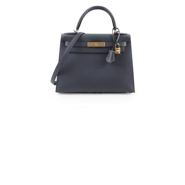 Hermès Kelly 28 Gris Misty Epsom Permabrass HW W Stamp in Grey Epsom leather from The Purse Affair, photo 1 of 1