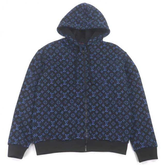 Louis Vuitton Monogram Zip Sle Hoodie Black Blue in Black from The Reluxe, photo 1 of 1