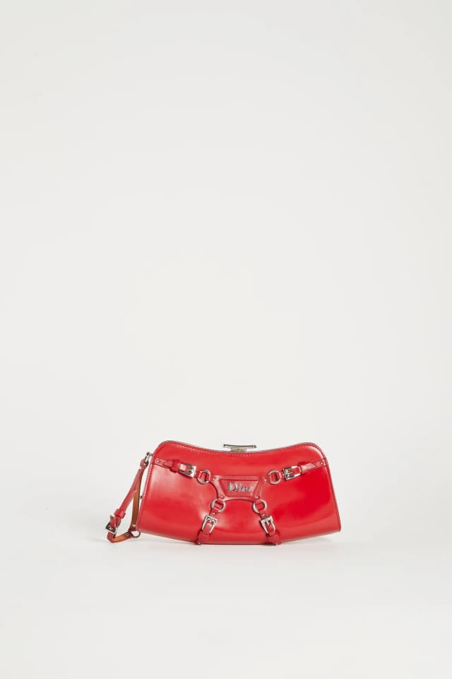 Dior Galliano Red Bondage Purse in Red Leather from Break Archive, photo 1 of 1