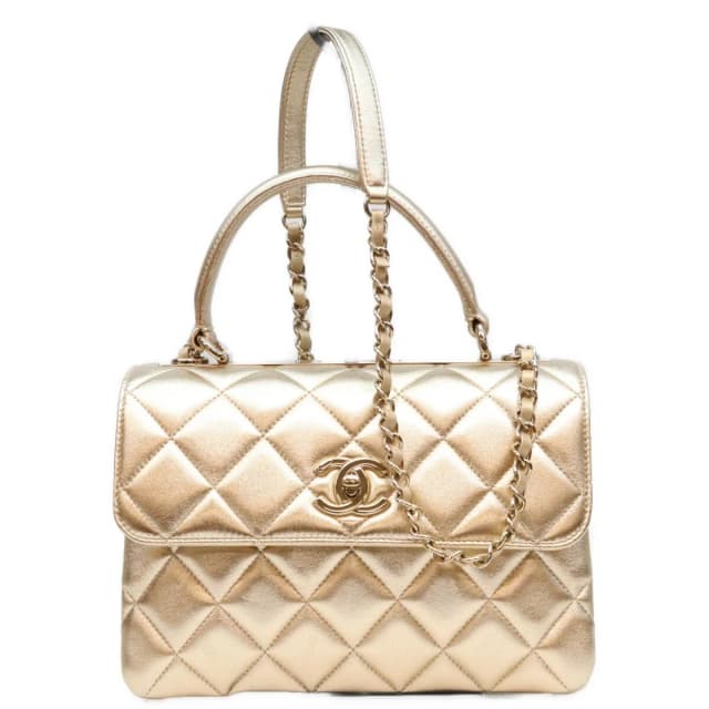 Chanel Gold Trendy CC Small Lambskin Shoulder Bag in Gold Lambskin from The Reluxe, photo 1 of 1