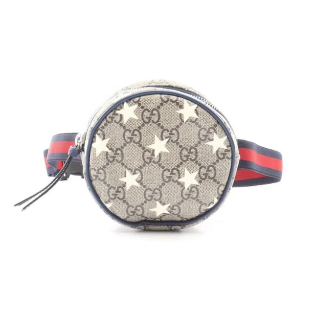 Gucci Waist Bag Children's GG Supreme Star Kids Beige Navy Canvas Leather Round in Beige Canvas from The Reluxe, photo 1 of 1