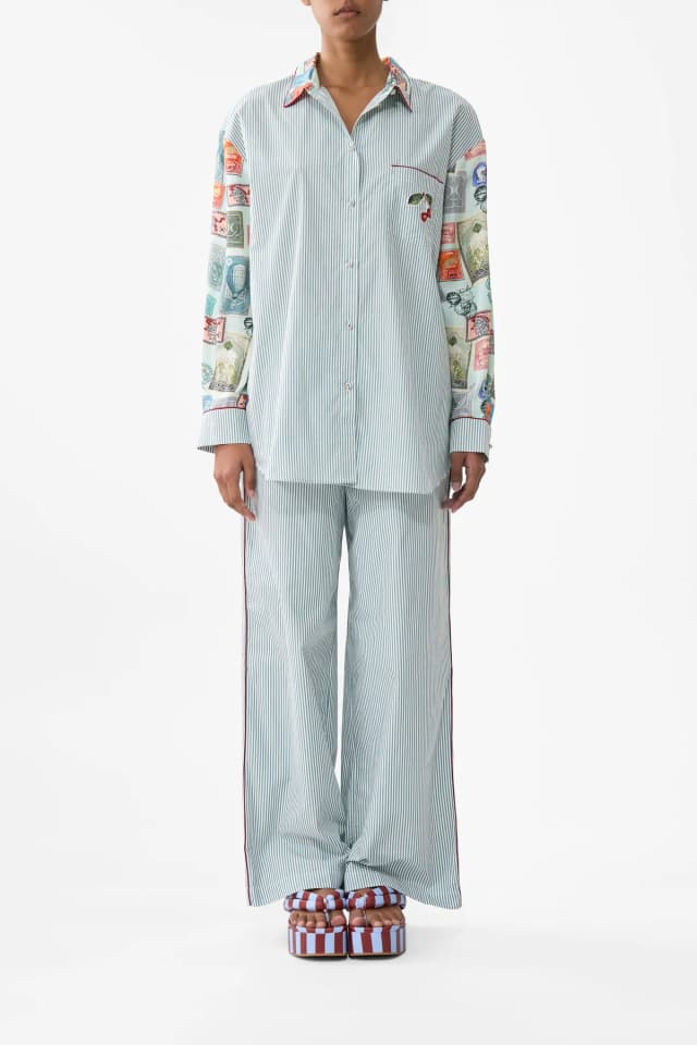 Camilla eBoutique LONG SLEEVE OVERSIZED SHIRT WITH POCKET WITH LOVE FROM TÜRKIYE, image 1 of 1 from CAMILLA