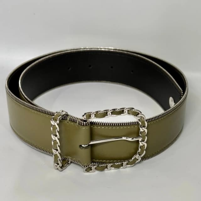 Chanel Silver Belt in Green Leather from Revivre Luxury Consignment, photo 1 of 1