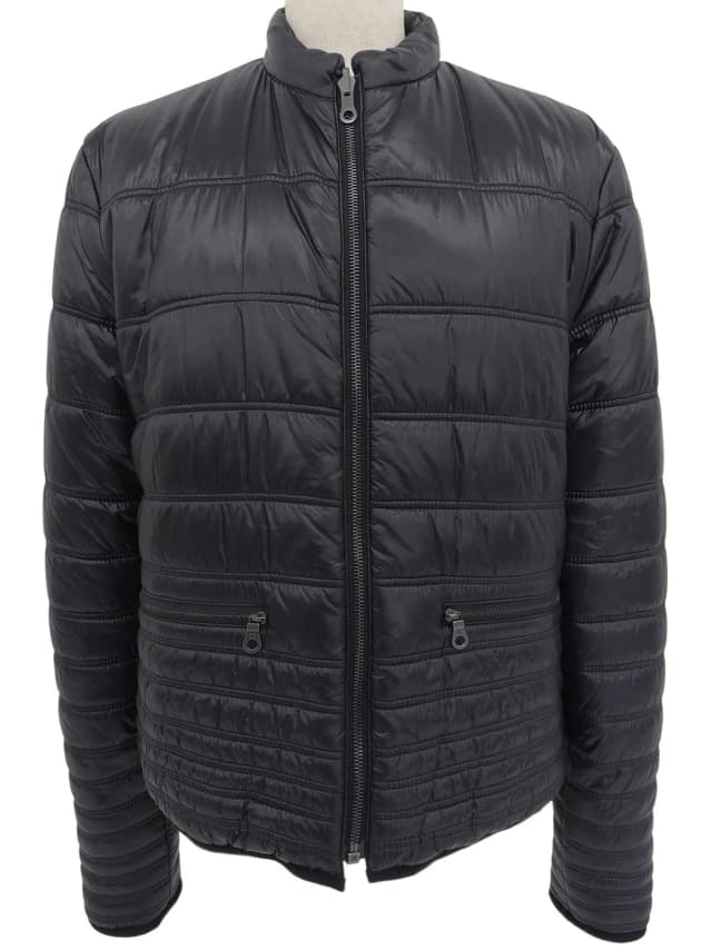 Chanel CC Mark Stitch Reversible Down Jacket #38 Black/Blue from VINTAGE QOO TOKYO, photo 1 of 1