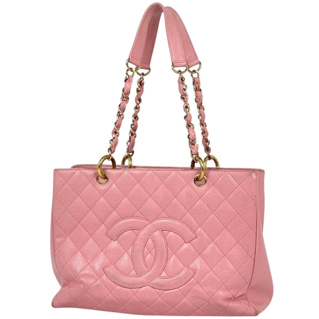 Chanel CC Logo Chain Tote Shoulder Bag Quilted Grand Shopping GST Caviar in Caviar leather from The Reluxe, photo 1 of 1