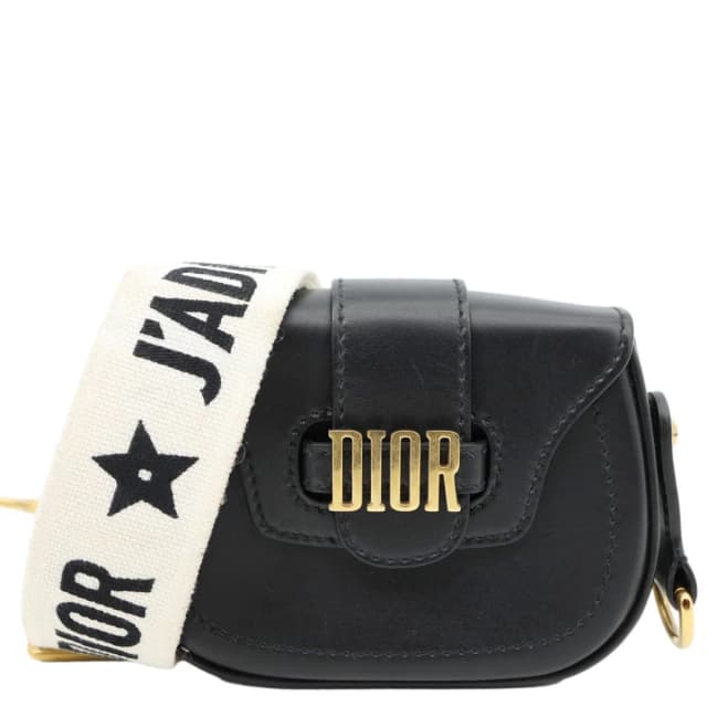Dior D Fence Small Calfskin Leather Saddle Bag Black in Black Calfskin from Dallas Designer Handbags, photo 1 of 1