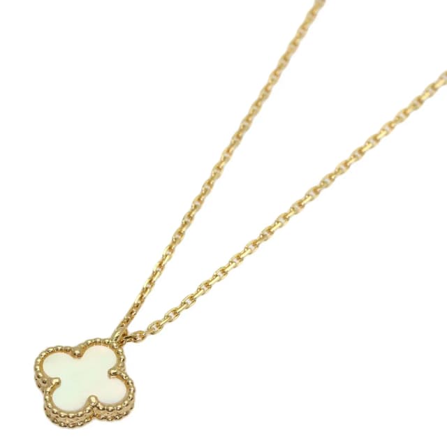 Van Cleef & Arpels Sweet Alhambra White Shell Necklace 18k Yellow Gold in White from The Reluxe, photo 1 of 1