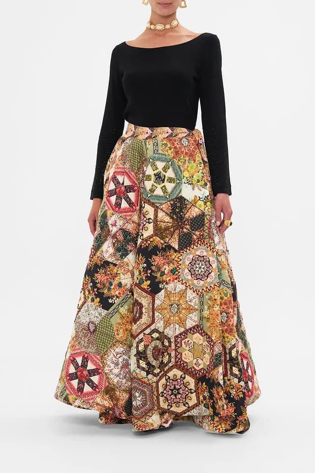 Camilla eBoutique REVERSIBLE EMBROIDERED QUILTED WRAP SKIRT STITCHED IN TIME, image 1 of 1 from CAMILLA