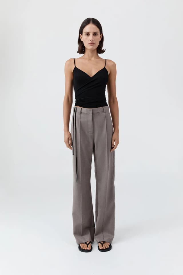 St Agni Ballerina Wrap Knit Top - Black, image 1 of 1 from St. Agni