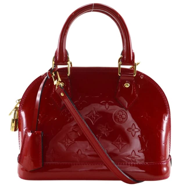 Louis Vuitton Alma BB 2-Way Shoulder Monogram Vernis Pomme D'amour Red Handbag in Red from The Reluxe, photo 1 of 1