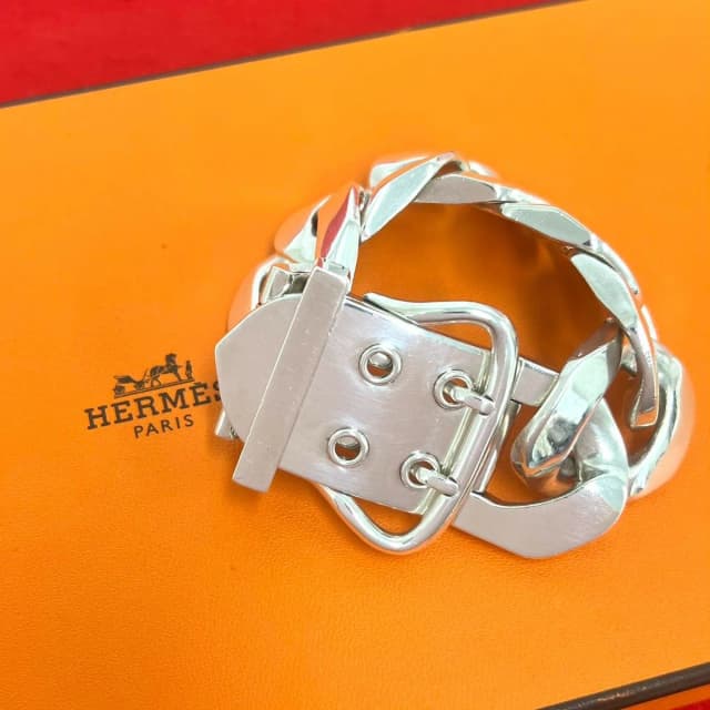 Hermès Boucles Sellier TGM Bracelet 925 Sterling Silver in Silver from The Reluxe, photo 1 of 1