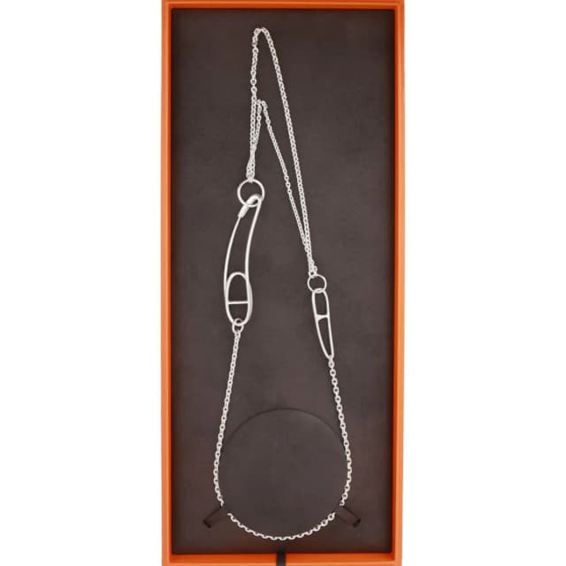 Hermès Chaine D'Ancre Punk Metal Necklace Silver in Silver from Dallas Designer Handbags, photo 1 of 1