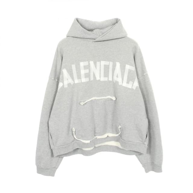 Balenciaga Hoodie Tape Type BB Logo Cotton Gray in Grey from The Reluxe, photo 1 of 1