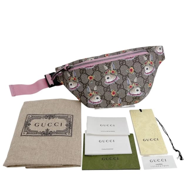 Gucci Children's GG Supreme Yuko Higuchi Waist Bag Beige in Beige Canvas from The Reluxe, photo 1 of 1