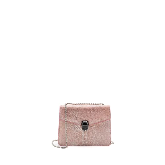 Bvlgari Serpenti Forever Bag Rosa DI Francia Crystal Galuchat Shw in Leather from EMIER, photo 1 of 1