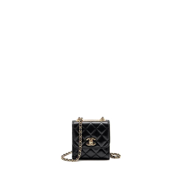 Chanel mini trendy cc clutch with chain lambskin black LGHW in Black Lambskin from EMIER, photo 1 of 1