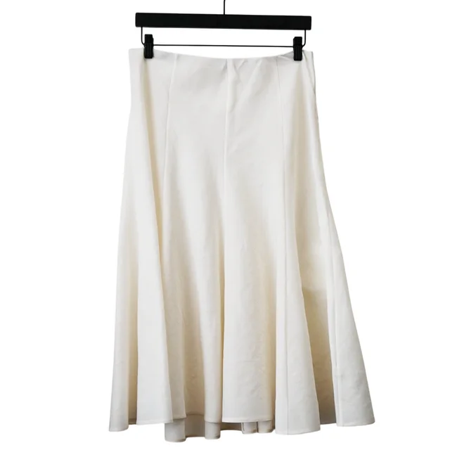 Khaite Lenno Natural Ivory Silk & Cotton Maxi Skirt in White Silk from Clotheshorse Anonymous, photo 1 of 1