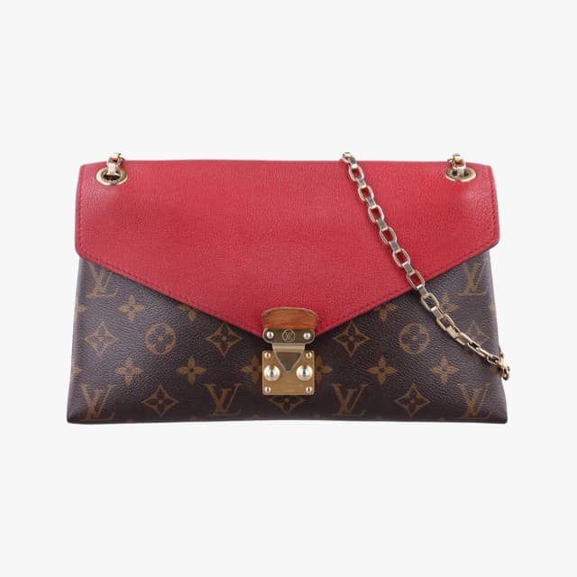 Louis Vuitton Pallas Chain Monogram Brown Cerise Canvas Calfskin Handbag in Brown Calfskin from The Reluxe, photo 1 of 1