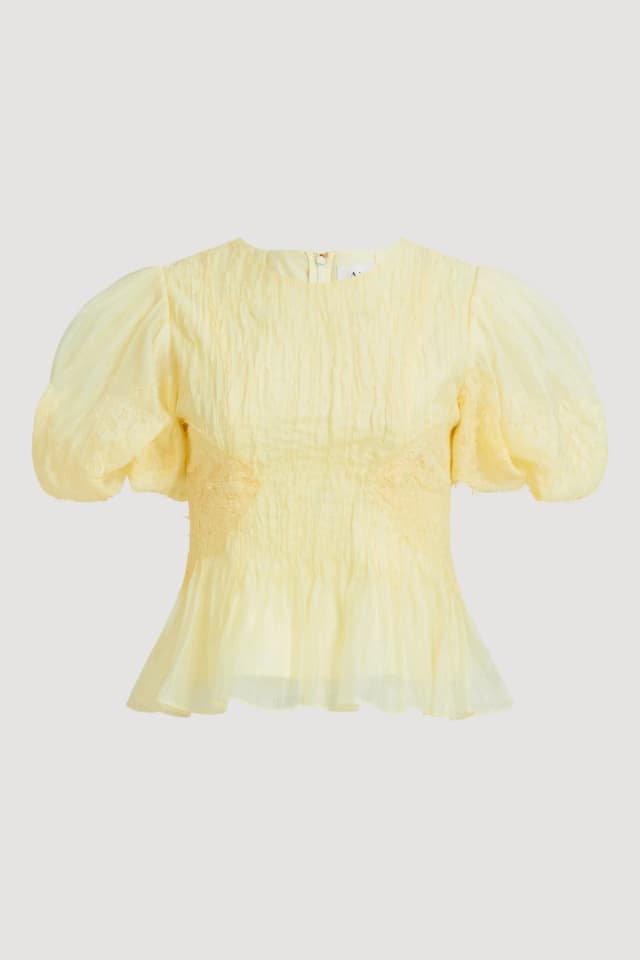 AJE Ophelia Lace Top in BUTTER, image 1 of 1 from Aje