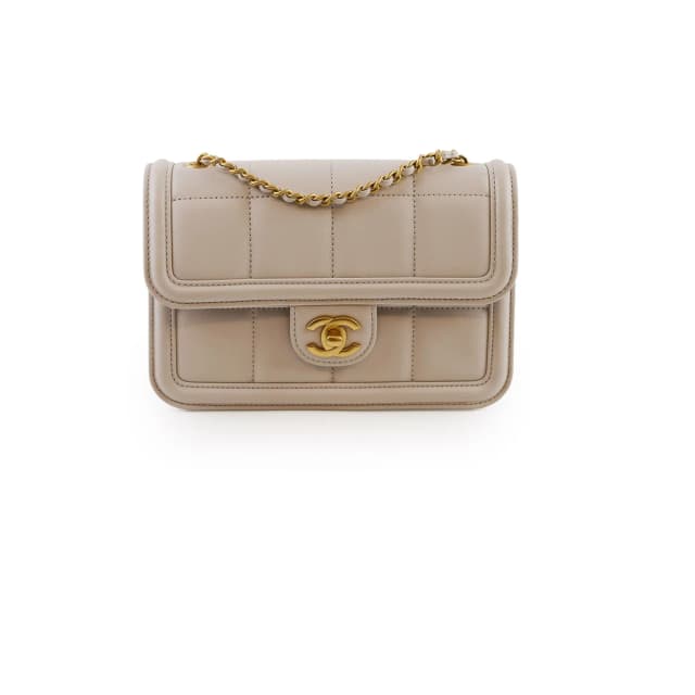 Chanel Mini Chocolate Bar Flap Calfskin Microchipped in Brown Calfskin from The Purse Affair, photo 1 of 1