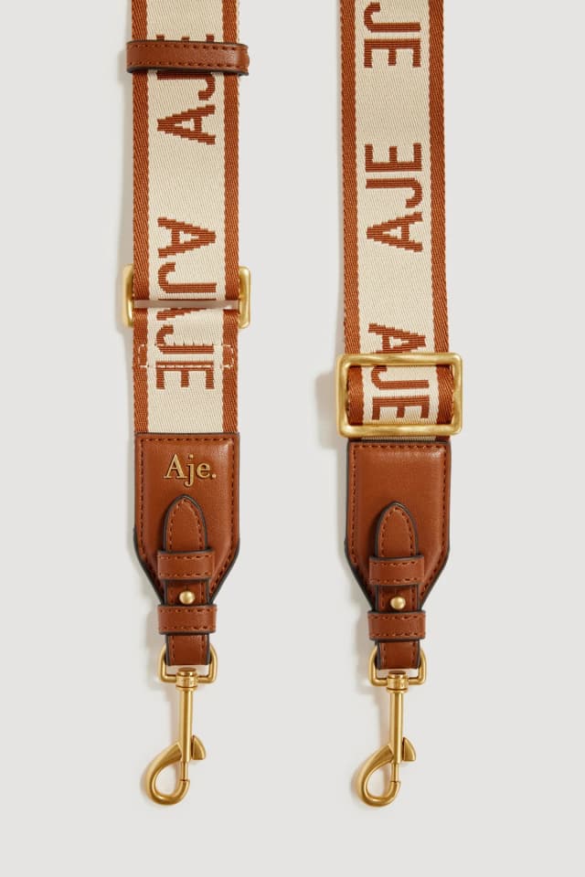 AJE Emery Webbing Strap in SPICED CHAI, image 1 of 1 from Aje