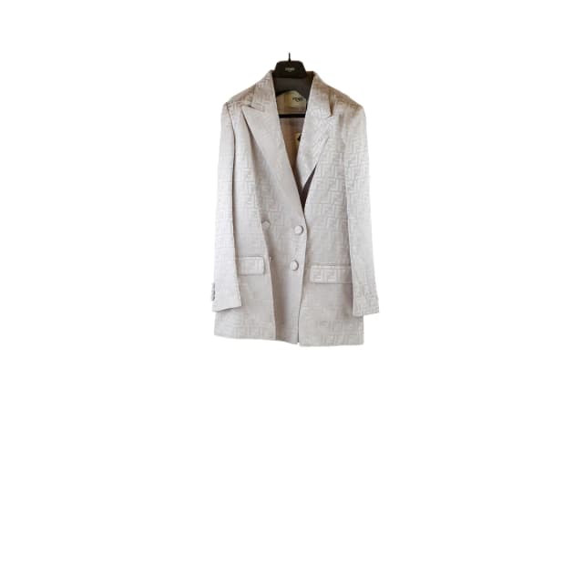 Fendi Blazer Silver Size 46 in Silver Silk from The Purse Affair, photo 1 of 1