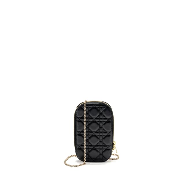 lady dior Call’in Dior phone holder lambskin black LGHW in Black Lambskin from EMIER, photo 1 of 1