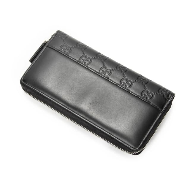 Gucci Zip Around Wallet Black Guccissima in Black from The Reluxe, photo 1 of 1