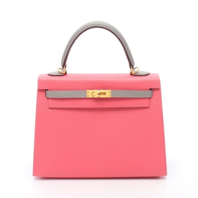 Hermès Handbag Kelly 25 Sellier 2-Way Rose Azalea Blue Glacier in Blue Epsom leather from The Reluxe, photo 1 of 1