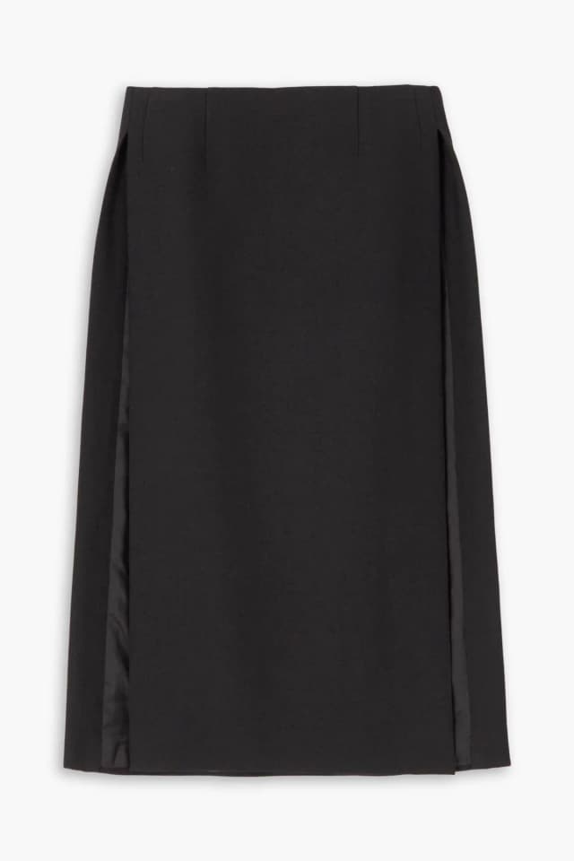 Valentino Garavani Wool-Crepe Midi Skirt in Black, image 1 of 1 from THE OUTNET