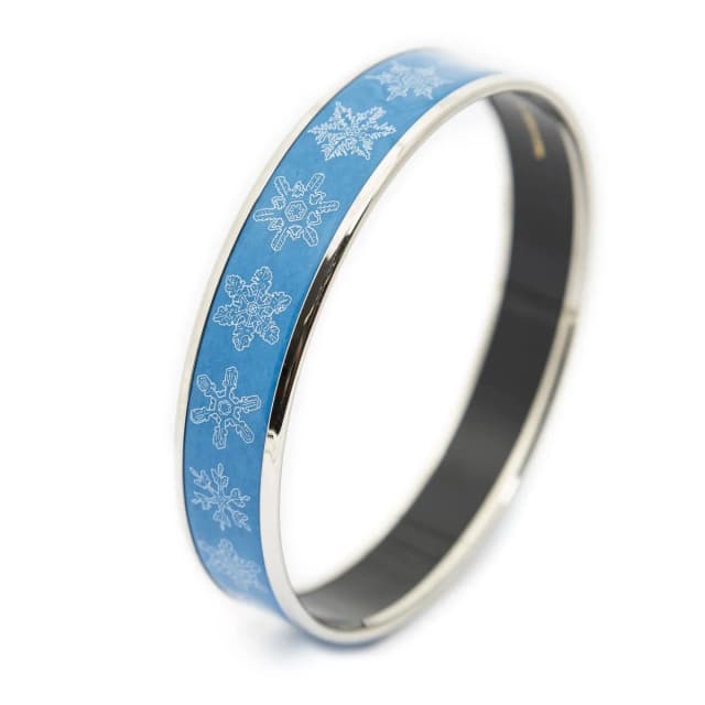 Hermès Enamel Bangle Blue Snowflake Motif Bracelet in Blue from The Reluxe, photo 1 of 1