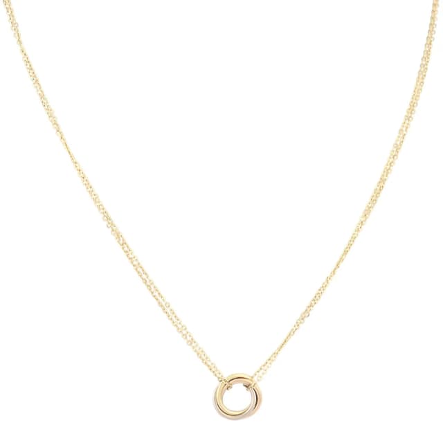 Cartier Trinity 18k Yellow, White & Rose Gold Necklace Mini in White from Luxe.It.Fwd, photo 1 of 1