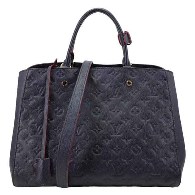 Louis Vuitton Montaigne MM Monogram Empreinte Shoulder Bag Navy Blue in Navy Leather from Dallas Designer Handbags, photo 1 of 1