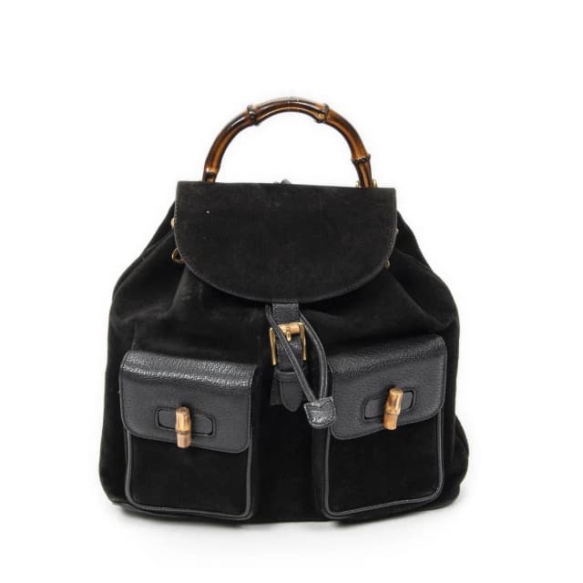 Gucci Rajibanbu Backpack Black Suede Leather in Black Suede from The Reluxe, photo 1 of 1