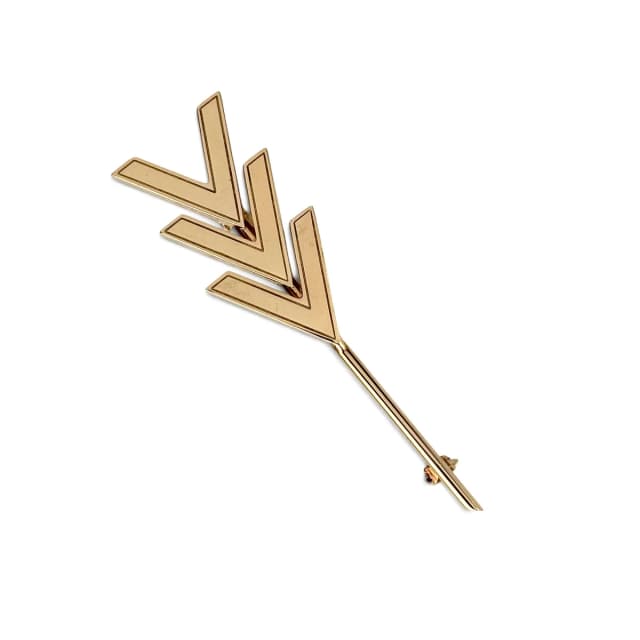 Louis Vuitton Mens SS 2015 Gold-tone Metal Triple V Pin in Gold Metal from Designer Archives, photo 1 of 1