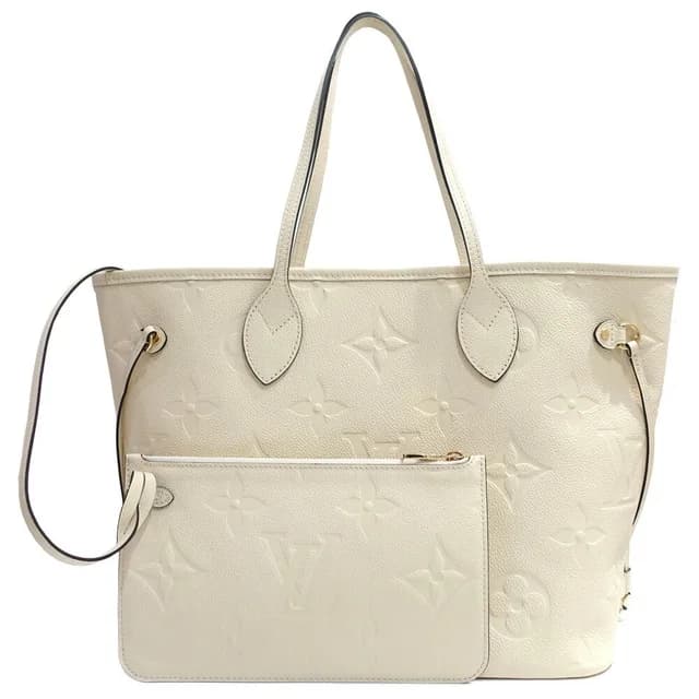 Louis Vuitton Neverfull MM Empreinte Cream GD Pouch Tote in White Leather from The Reluxe, photo 1 of 1
