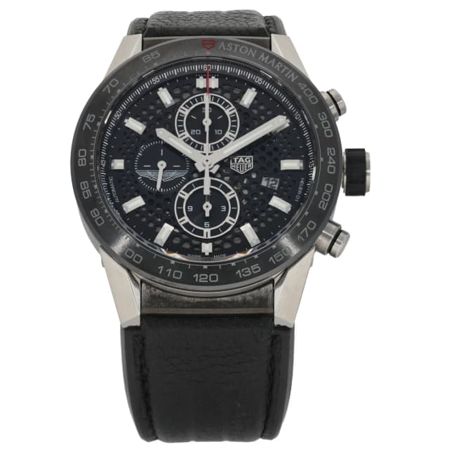 TAG Heuer Carrera CAR2A1AB 45mm Stainless Steel Watch in Leather from H&T, photo 1 of 1